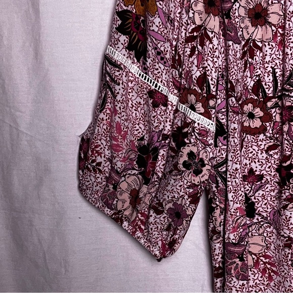 Knox Rose | Pink Floral Boho Peasant Blouse, Large - Picture 4 of 9